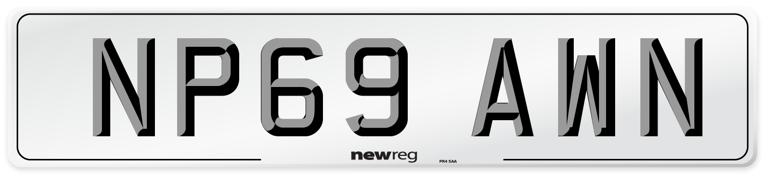 NP69 AWN Number Plate from New Reg